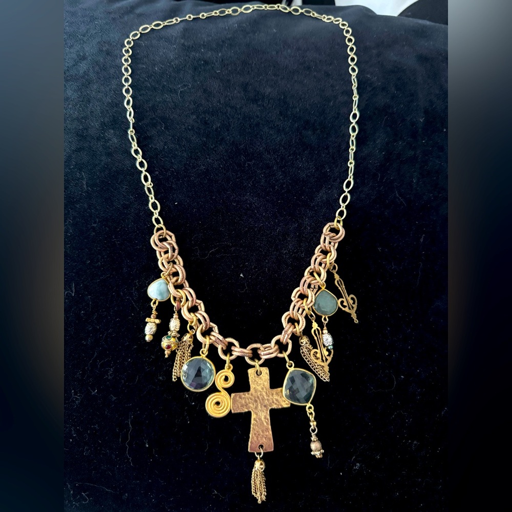 Gold Metal Gypsy Pendant Necklace
